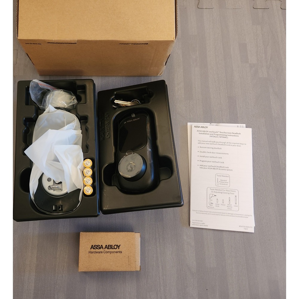 ASSA ABLOY nexTouch Touchscreen Deadbolt Black Smart Lock NTD623-ACC BSP BLE